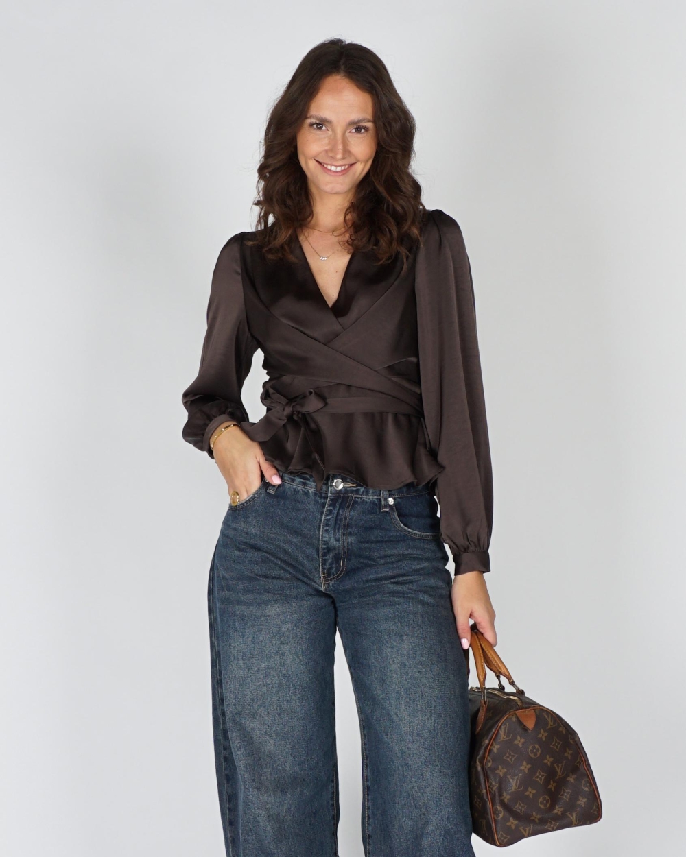 Neo Noir BLOUSE RISTA Donkerbruin