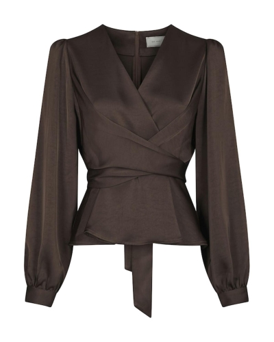 Neo Noir BLOUSE RISTA Donkerbruin