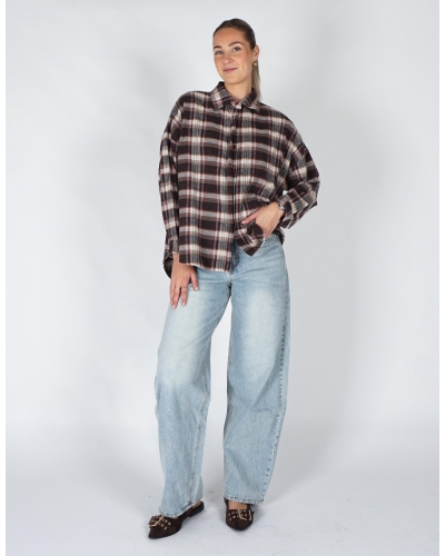 Gossip FLANEL CHECK BLOUSE Bruin