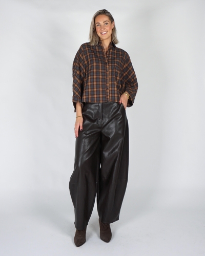 Gossip CHECK BLOUSE OVERSIZED Blauw