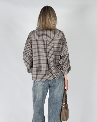 Gossip CHECK BLOUSE OVERSIZED Beige
