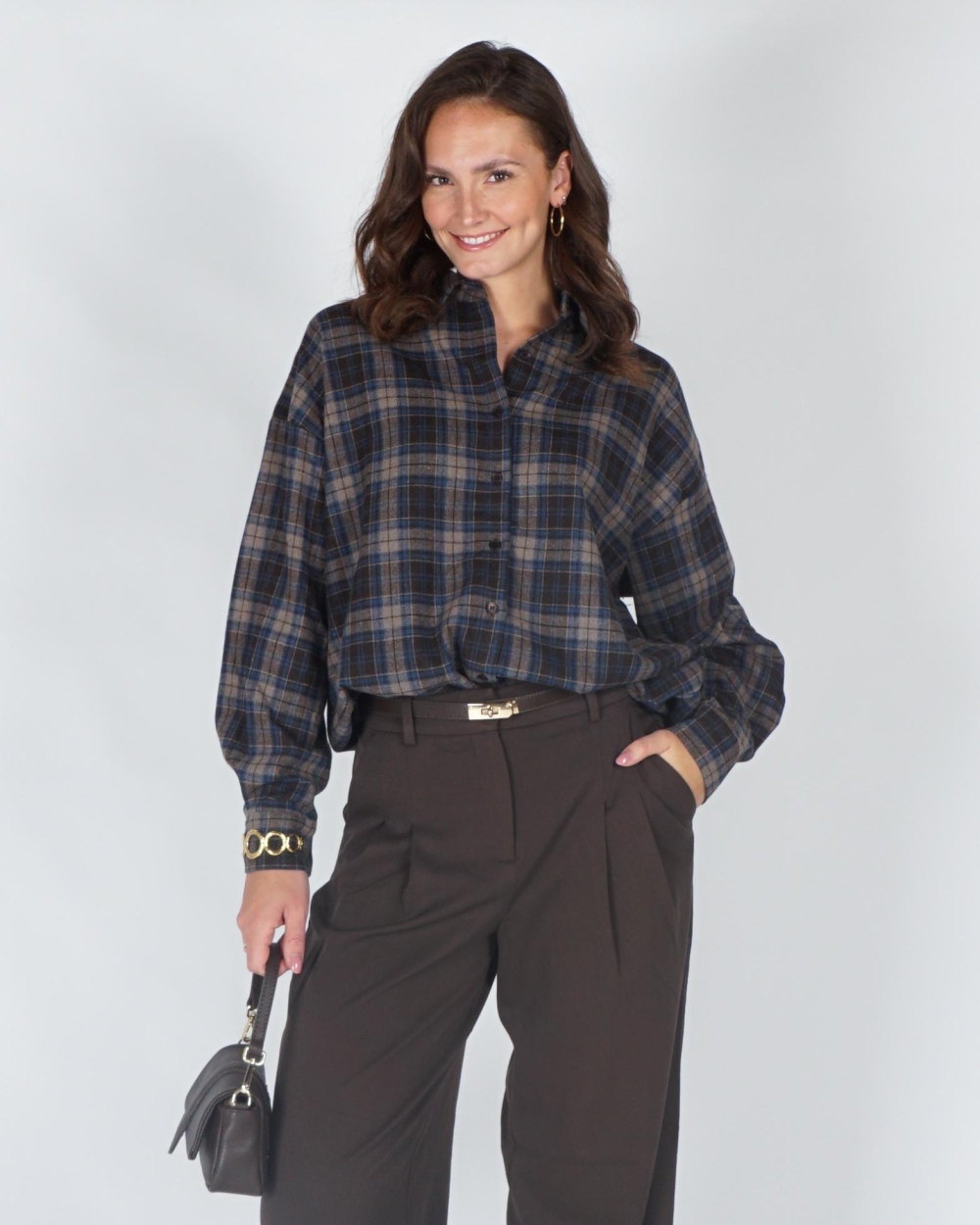 Gossip FLANEL BLOUSE CHECK Bruin