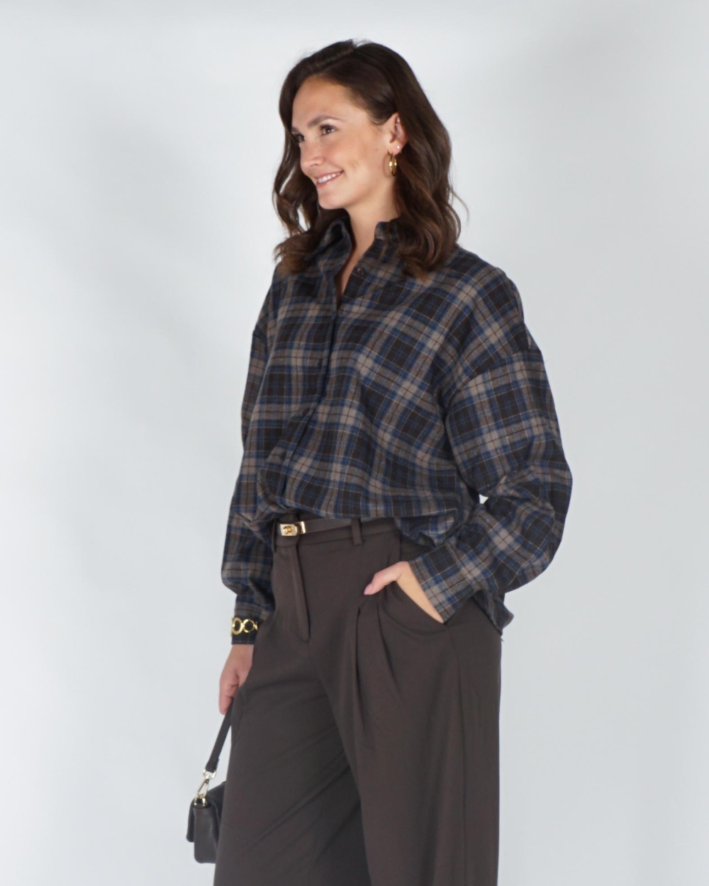 Gossip FLANEL BLOUSE CHECK Bruin