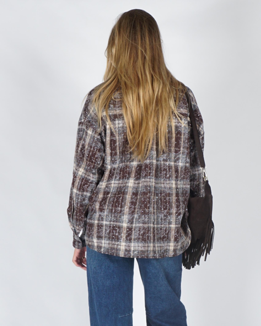 Gossip CHECK STRASS BLOUSE Bruin