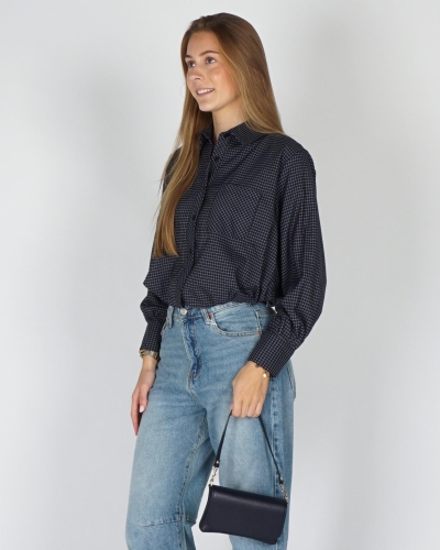 Gossip BALLON BLOUSE CHECKERED Donkerblauw