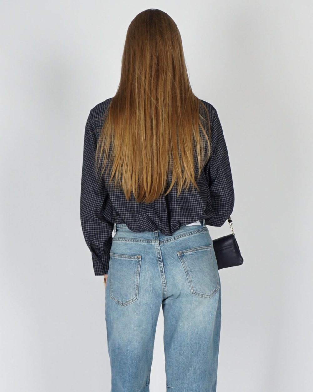Gossip BALLON BLOUSE CHECKERED Donkerblauw