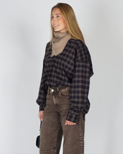 Gossip 65103 CHECK  FLANEL BLOUSE