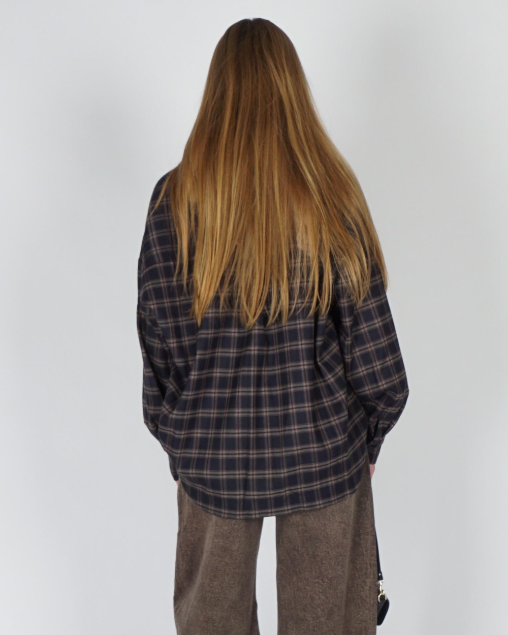 Gossip CHECK FLANEL BLOUSE Blauw