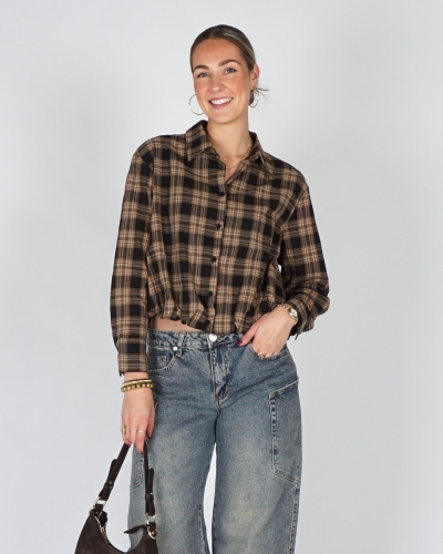 Gossip 8321 BALLON CHECK BLOUSE