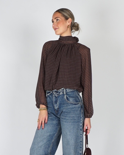 Gossip 65015 FLOWY CHECK BLOUSE BALLON FIT