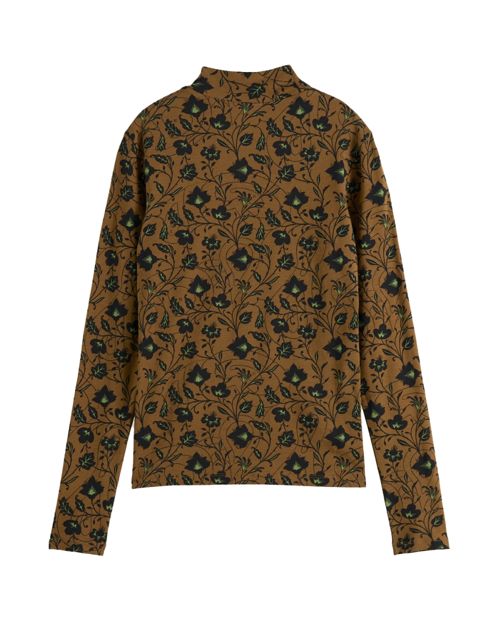 SLIM-FIT T-SHIRT MET HOGE HALS EN PRINT 