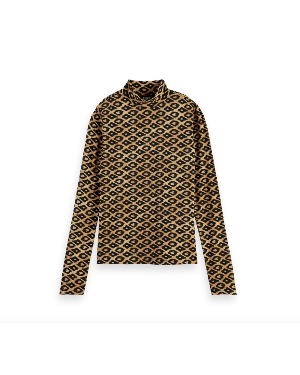 PRINTED LONG-SLEEVED MOCK NECK ORGA