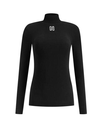 Nikkie RIB TURTLE TOP ZWART