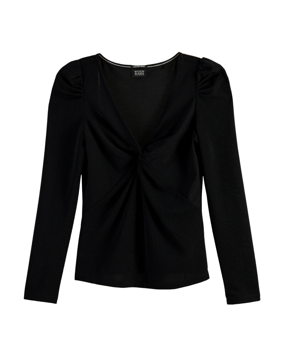 METALLIC TWIST LONG SLEEVED TOP