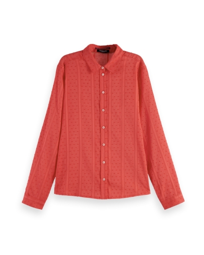 Scotch & Soda KATOENEN BLOUSE MET BOLLETJES ROOD 