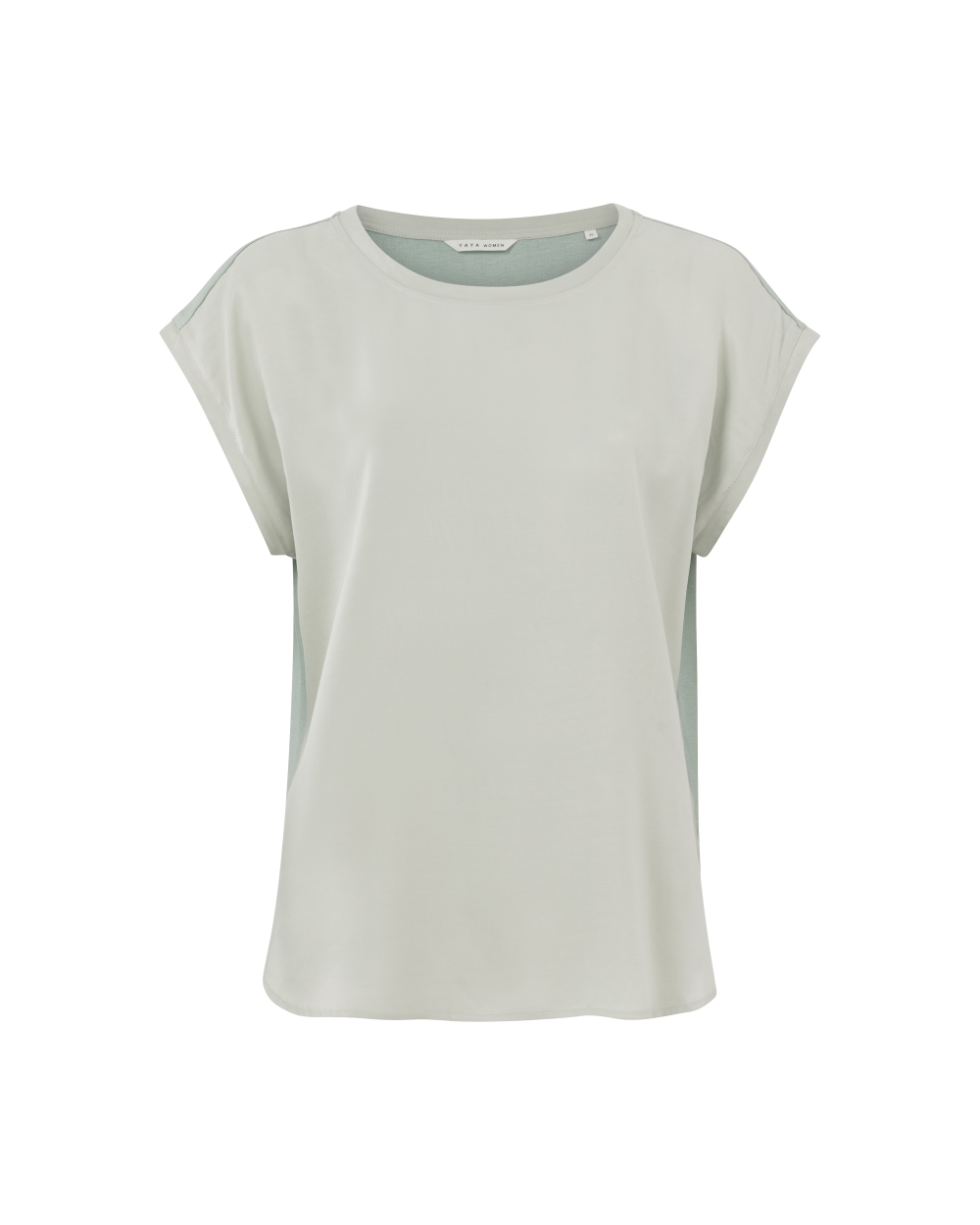 FABRIC MIX TOP BLAUW GRIJS