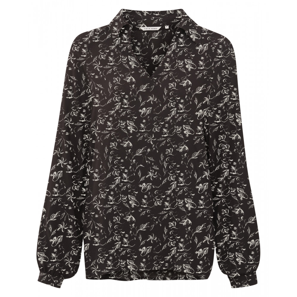 BLOUSE MET PRINT EN BALLONMOUWEN 