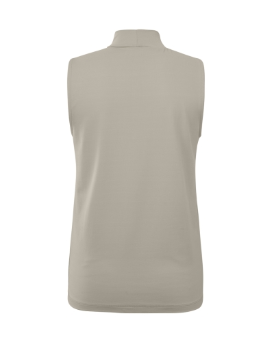 HIGH NECK MOUWLOZE TOP BEIGE
