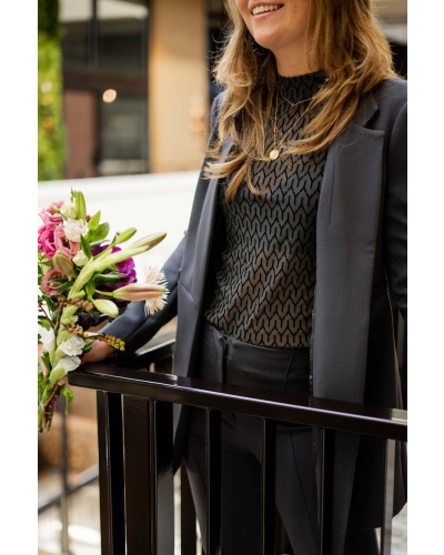 YAYA MESH TOP MET PRINT 