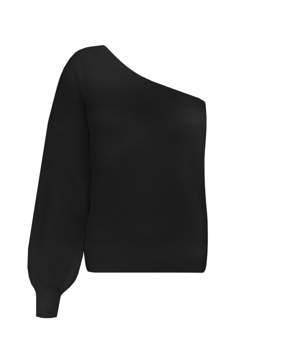 ONE SHOULDER TOP ZWART