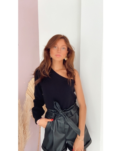 Gossip ONE SHOULDER TOP ZWART