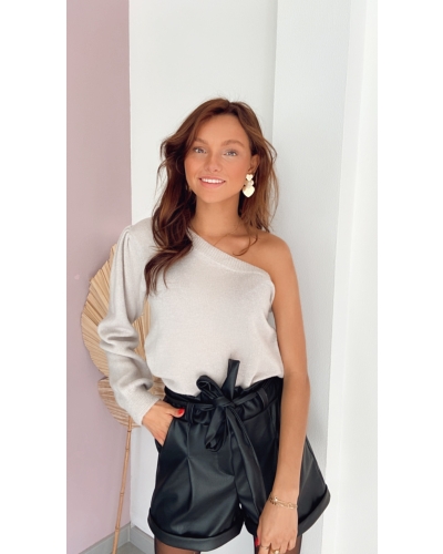 Gossip ONE SHOULDER TOP BEIGE