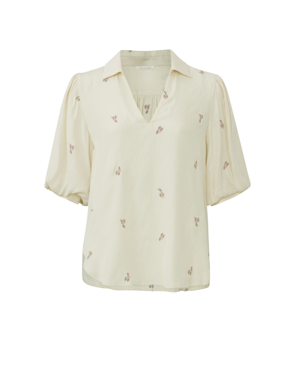 SHORT SLEEVE TUNIC TOP BEIGE 