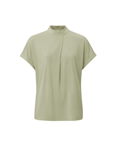 YAYA TOP WITH PLEAT GROEN