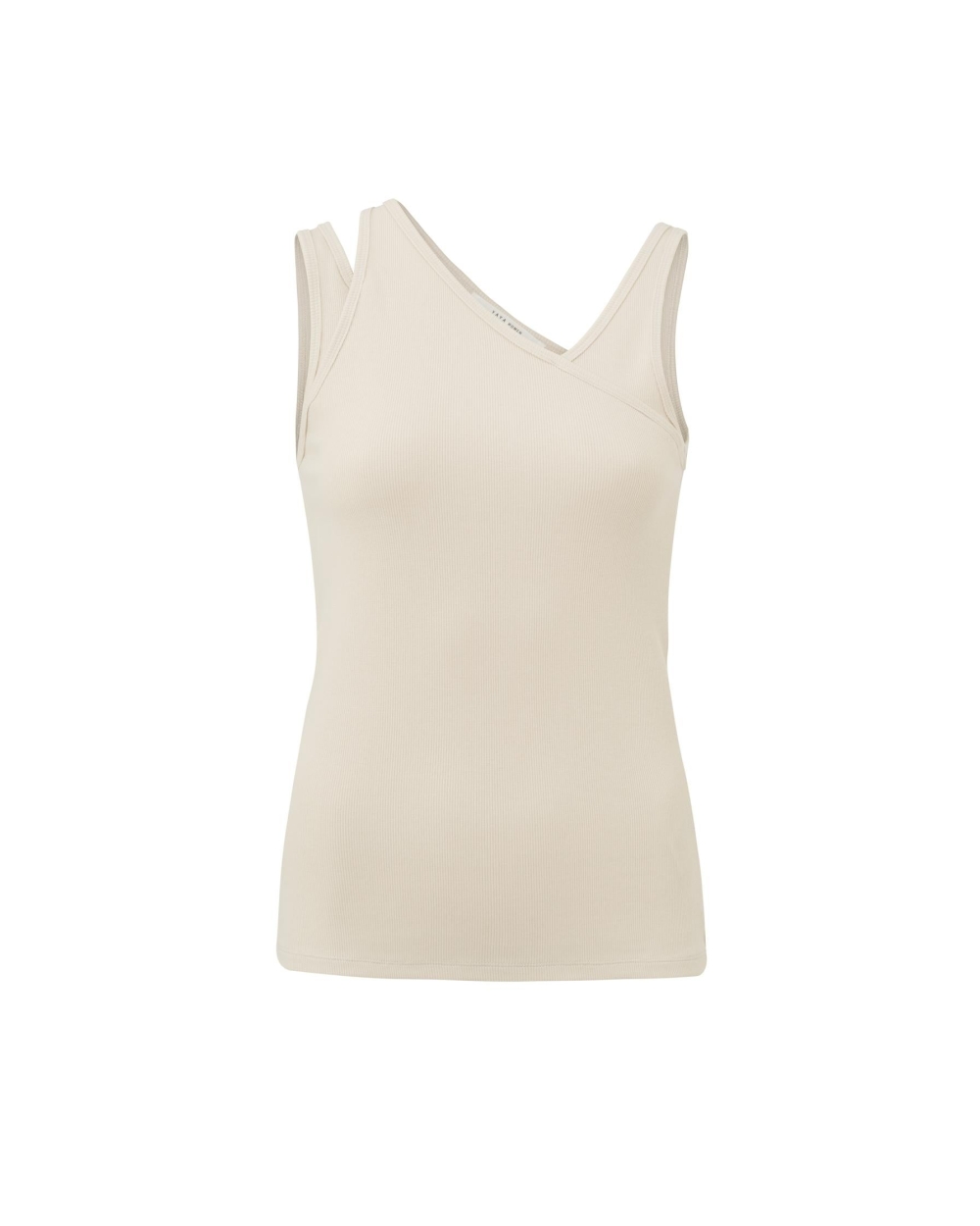 RIB TOP WITH DOUBLE SHOULDER S BEIGE 