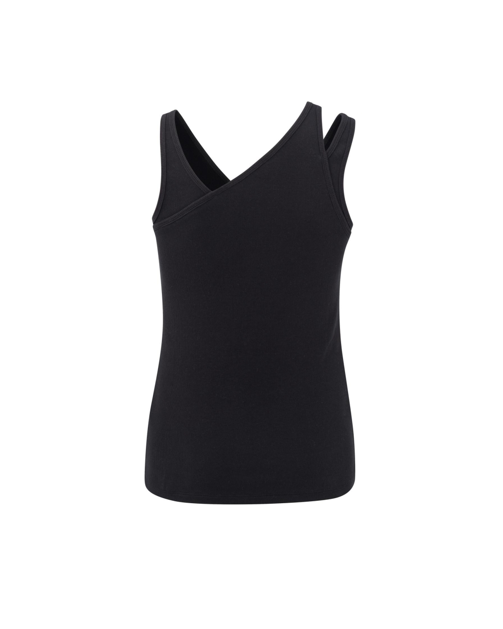 RIB TOP WITH DOUBLE SHOULDER S ZWART 