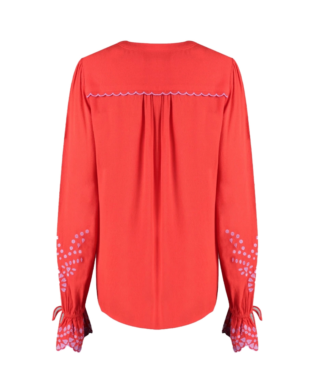 BLOUSE HAYLI GEBORDUURDE DETAILS ROOD LILA