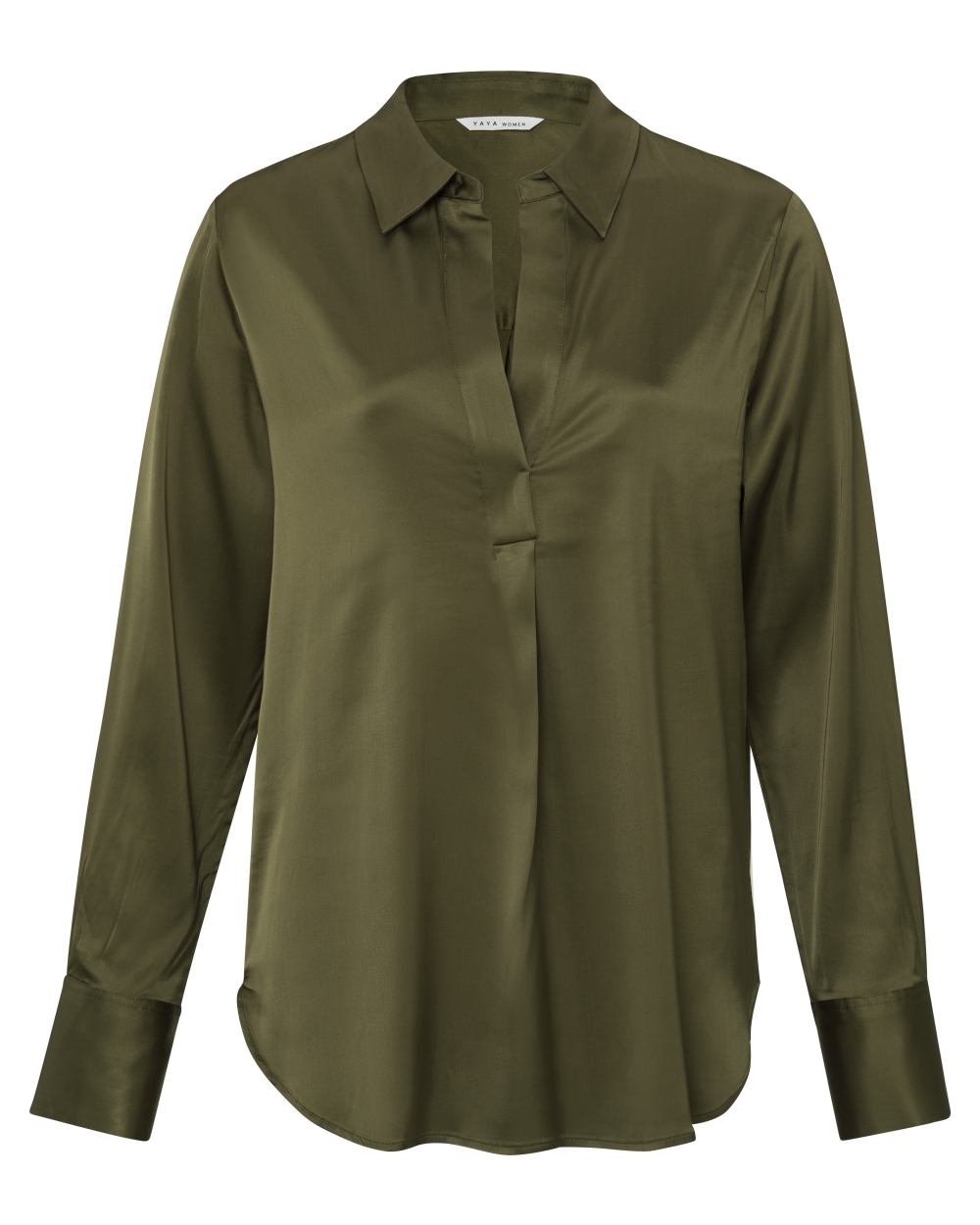 SATIJNEN BLOUSE DONKERGROEN