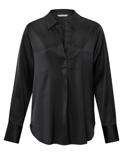 YAYA SATIJNEN BLOUSE ZWART