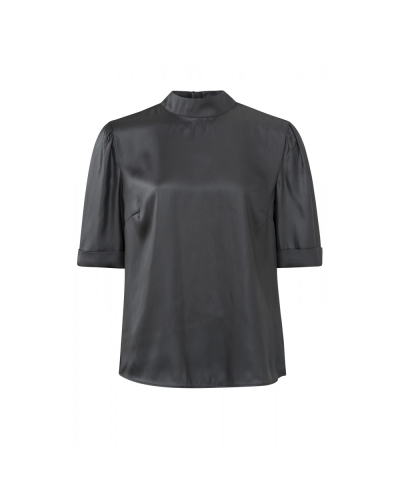 YAYA TOP MET KORTE MOUWEN GRIJS