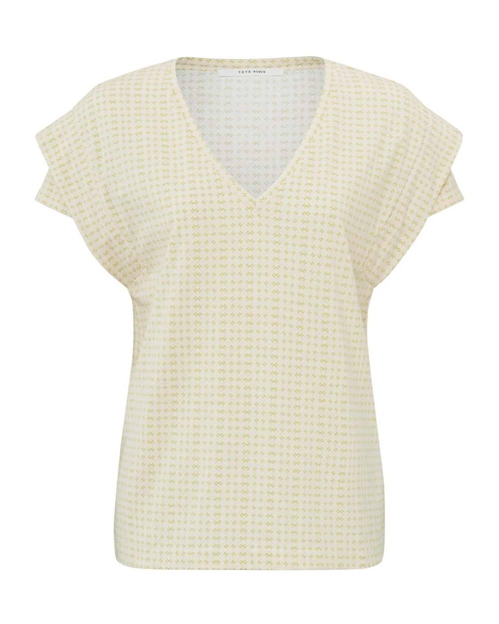 T-SHIRT MET MOUW DETAIL ZAND