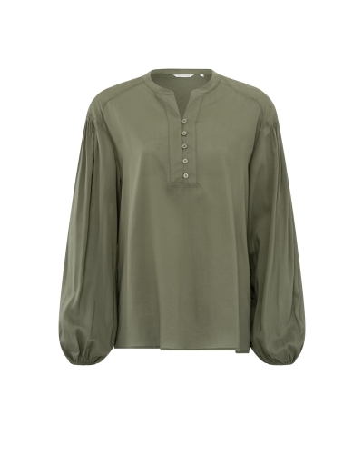 BLOUSE MET GEPLOOIDE DETAILS GROEN