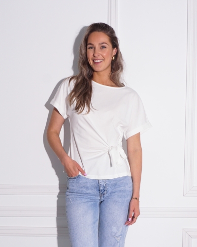 YAYA TOP MET KNOOP DETAIL WIT