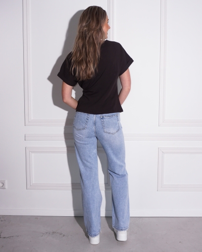TOP MET KNOOP DETAIL ZWART