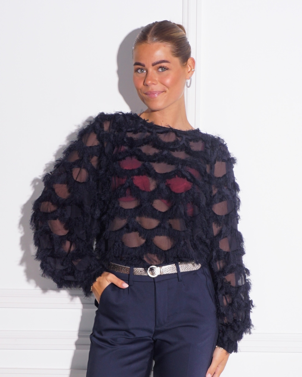 TOP JADE DONKERBLAUW