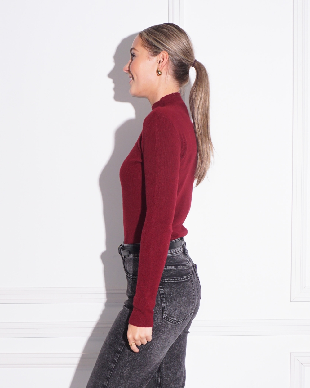 BABY RIB TOP BORDEAUX