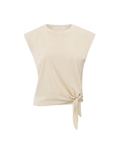 MOUWLOZE TOP MET KNOOPDETAIL ECRU