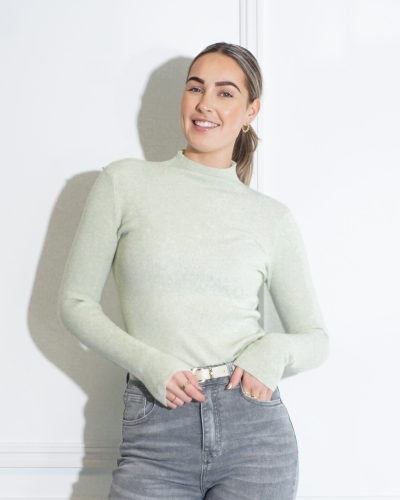 BABY RIB TOP LICHT GROEN