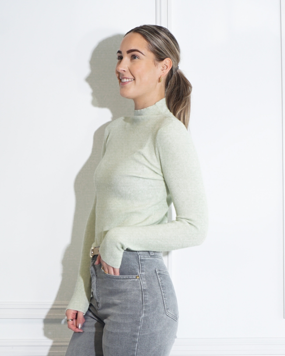 BABY RIB TOP LICHT GROEN
