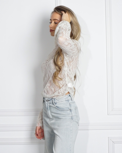 Gossip LACE SMOCK TOP BEIGE