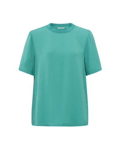 ZACHT GEWEVEN T-SHIRT TURQUOISE