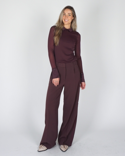 MESH TOP MET KRAAG BORDEAUX