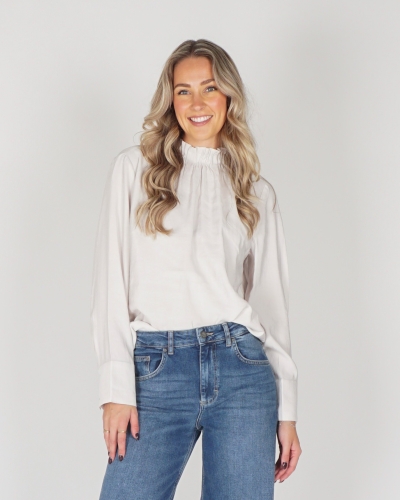 YAYA BLOUSE MET HOGE HALS WIT
