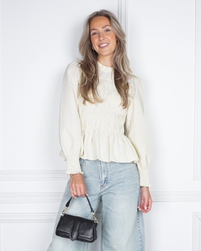 Neo Noir BLOUSE POSSA CREPE STRIPE LICHT GEEL
