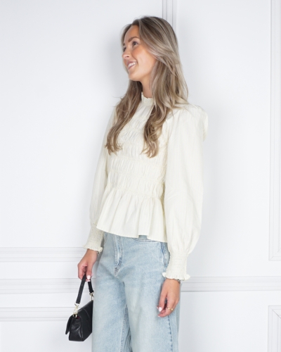 Neo Noir BLOUSE POSSA CREPE STRIPE LICHT GEEL