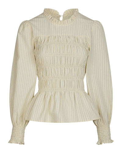 BLOUSE POSSA CREPE STRIPE LICHT GEEL